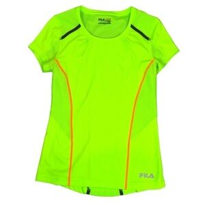 FILA‎ Sport Fluorescent Fitted Running Jersey, Size XS